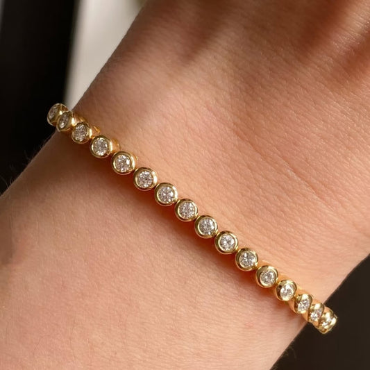 Tennis Bracelet Lab Grown Diamond. Bezel Set Tennis Bracelet. 2.0 carat. Stackable Bracelet