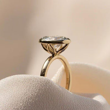 3 CT Oval Cut Moissanite Engagement Ring Bezel Set Moissanite Solitaire Ring Promise Anniversary Ring For Women Lab Grown Statement Ring.