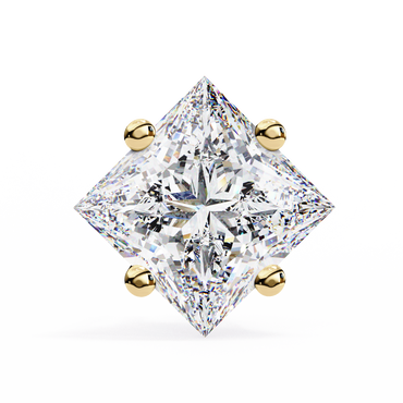 2 CT Princess-Cut Stud Earrings | Modern Cross-Basket 4-Prong | Lab-Grown Diamond or Moissanite | Solid Gold/Platinum | Screw-Back