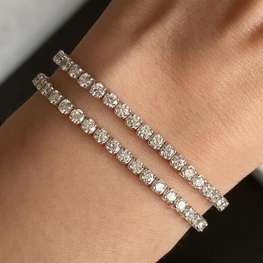 5MM Round Cut Lab Grown Diamond Tennis Bracelet