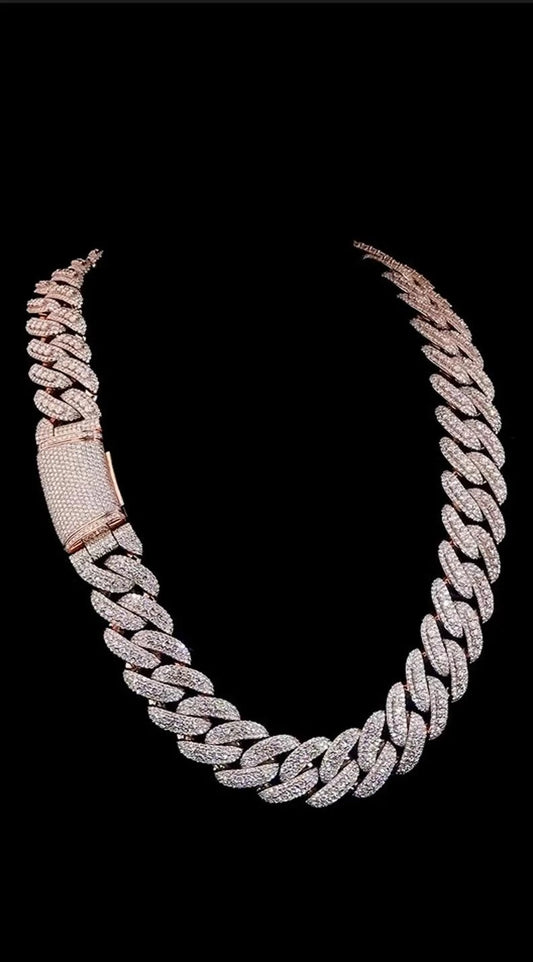 Iced Out 22mm Cuban Link Chain for Men – Hip Hop Bling Necklace