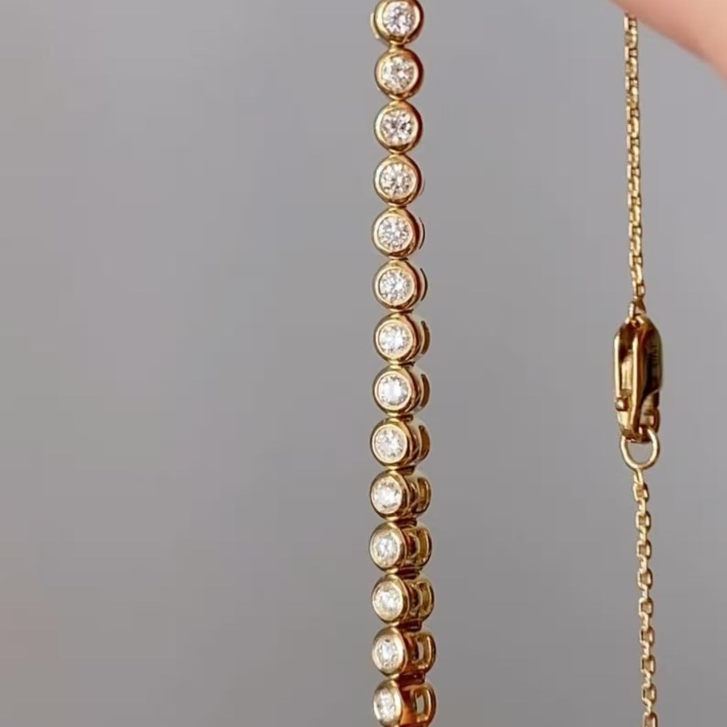Tennis Bracelet Lab Grown Diamond. Bezel Set Tennis Bracelet. 2.0 carat. Stackable Bracelet