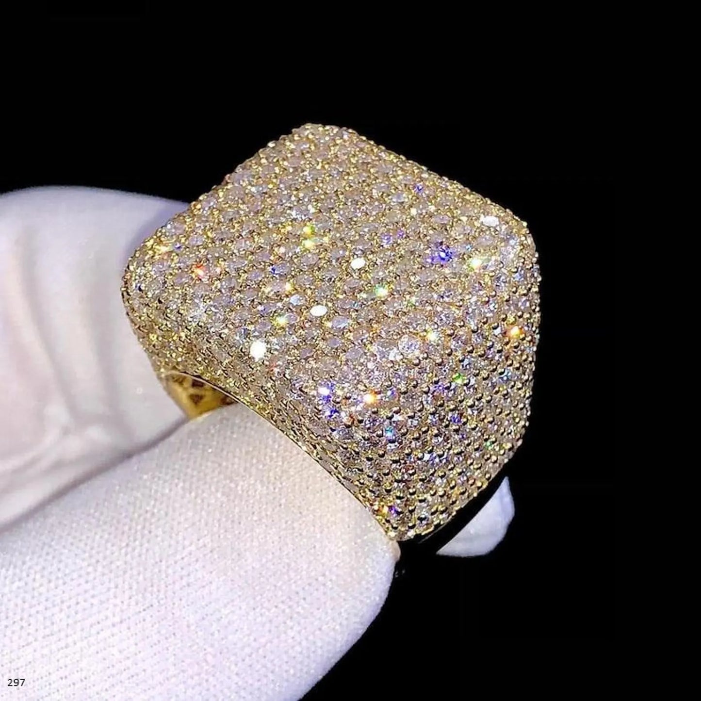 Billy Stedman Men Silver Champion Ring, Full Ice out Diamond