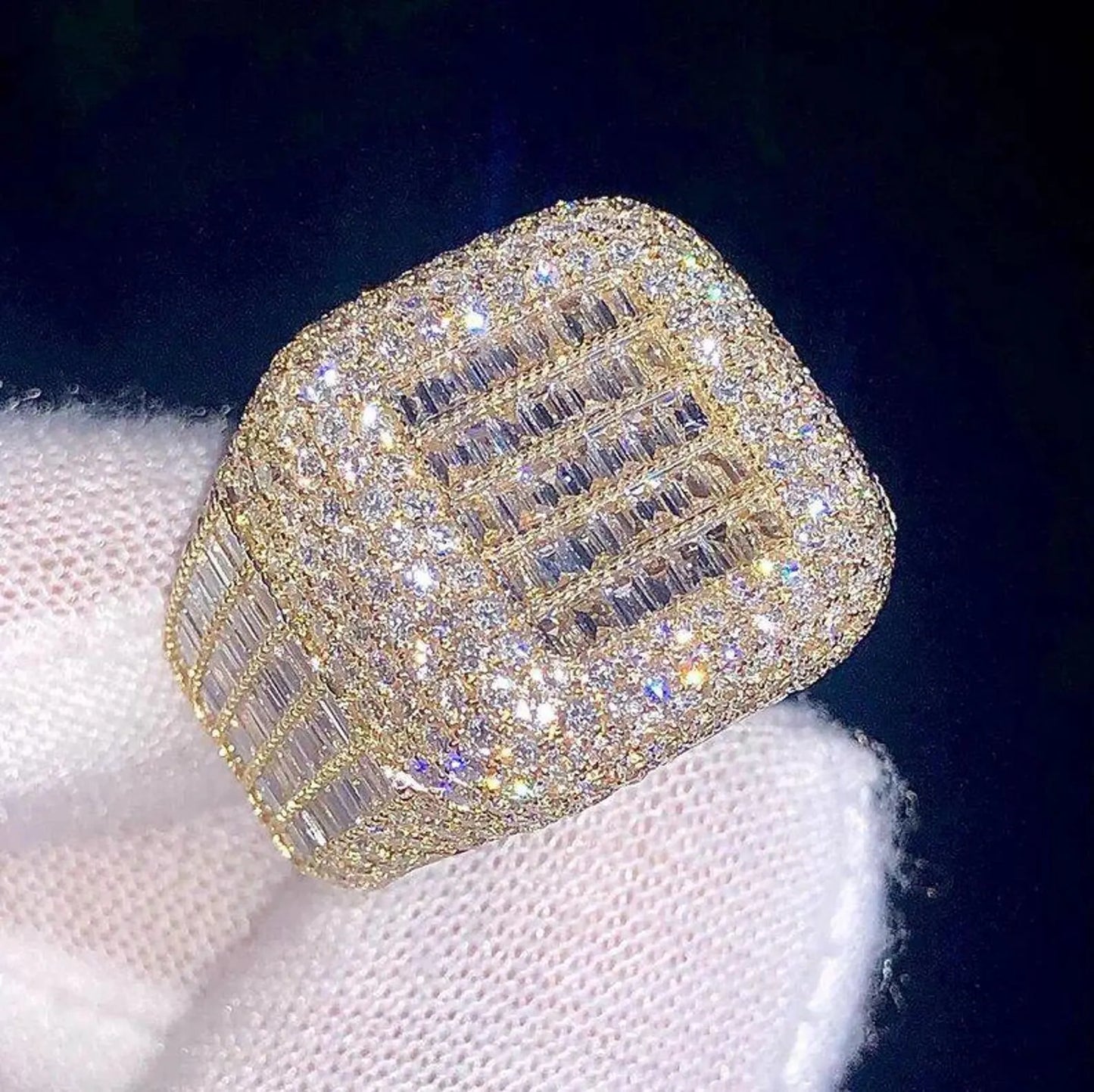 Champion Rings For Men Jewelry Customized Iced out Baguette Diamond Men Ring
