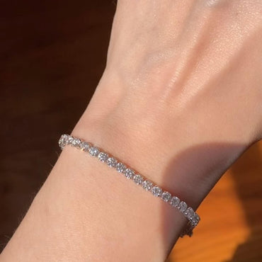 5MM Round Cut Lab Grown Diamond Tennis Bracelet