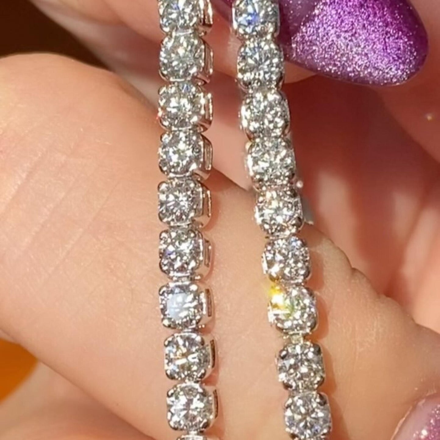 5MM Round Cut Lab Grown Diamond Tennis Bracelet