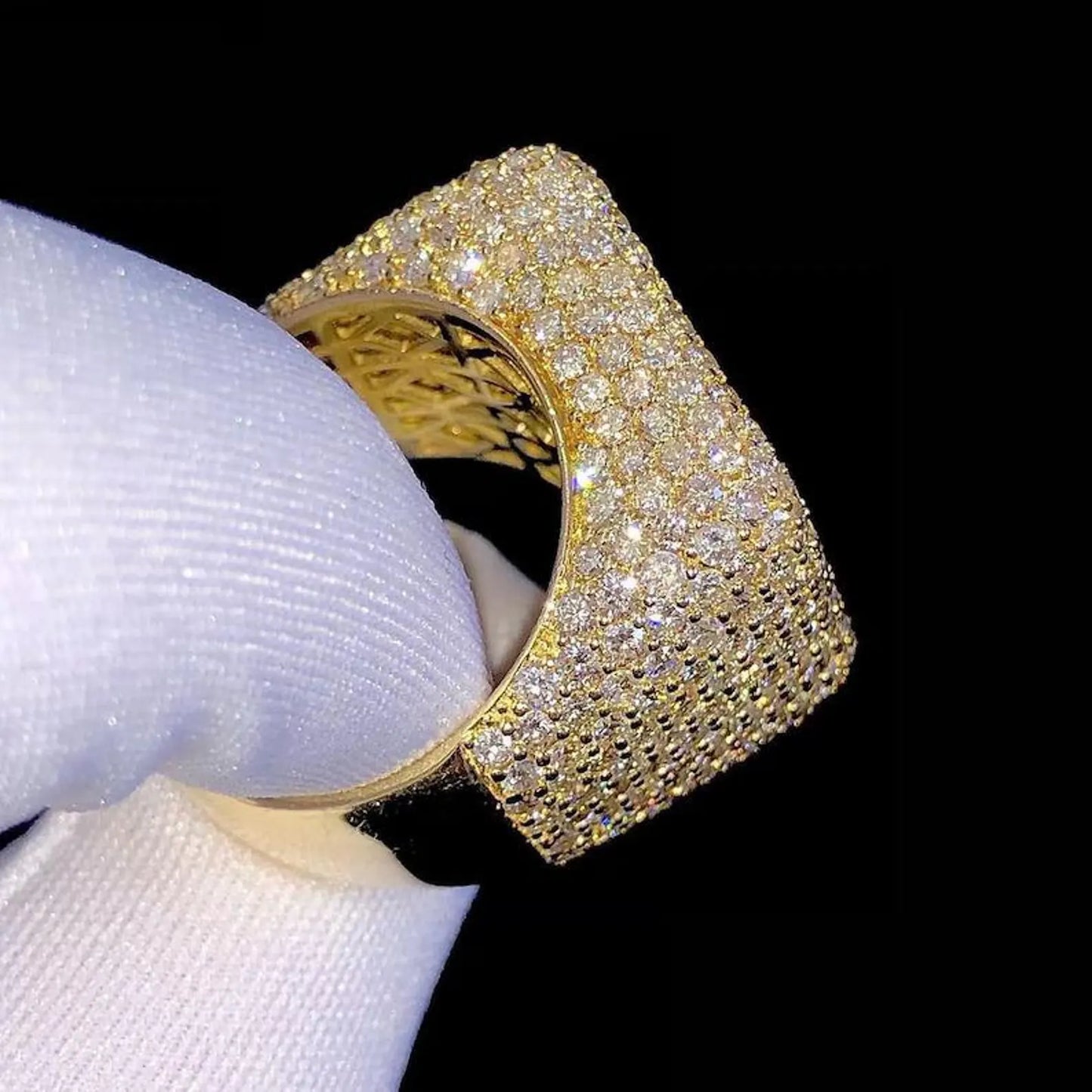 Billy Stedman Men Silver Champion Ring, Full Ice out Diamond