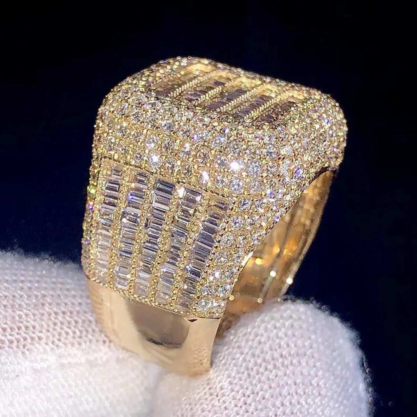 Champion Rings For Men Jewelry Customized Iced out Baguette Diamond Men Ring