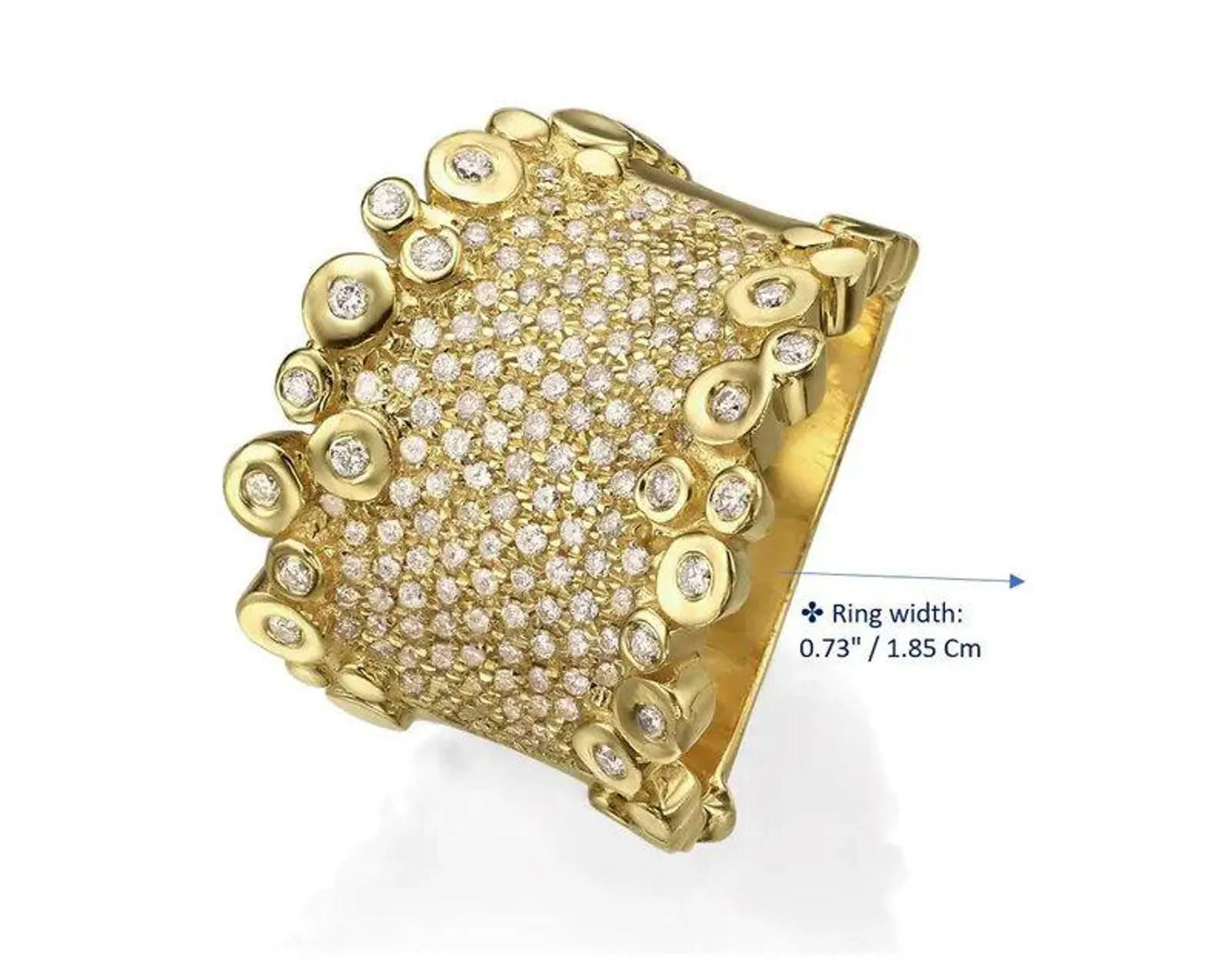 Wedding Band, Gold Diamond Ring, Pave Diamonds Ring, Gold Statement Ring, Huge Diamond Ring, Big Engagement Rings