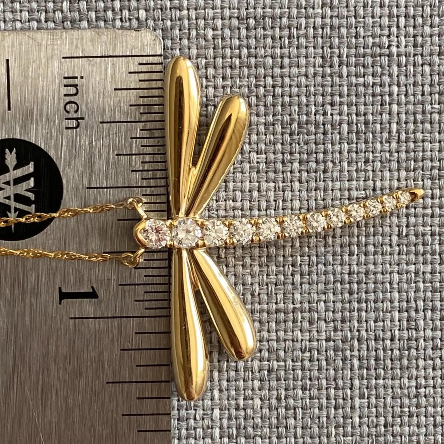 Dragonfly Pendant Necklace in 14K Gold – Moissanite or Lab-Grown Diamond | Dainty Nature-Inspired Insect Jewelry