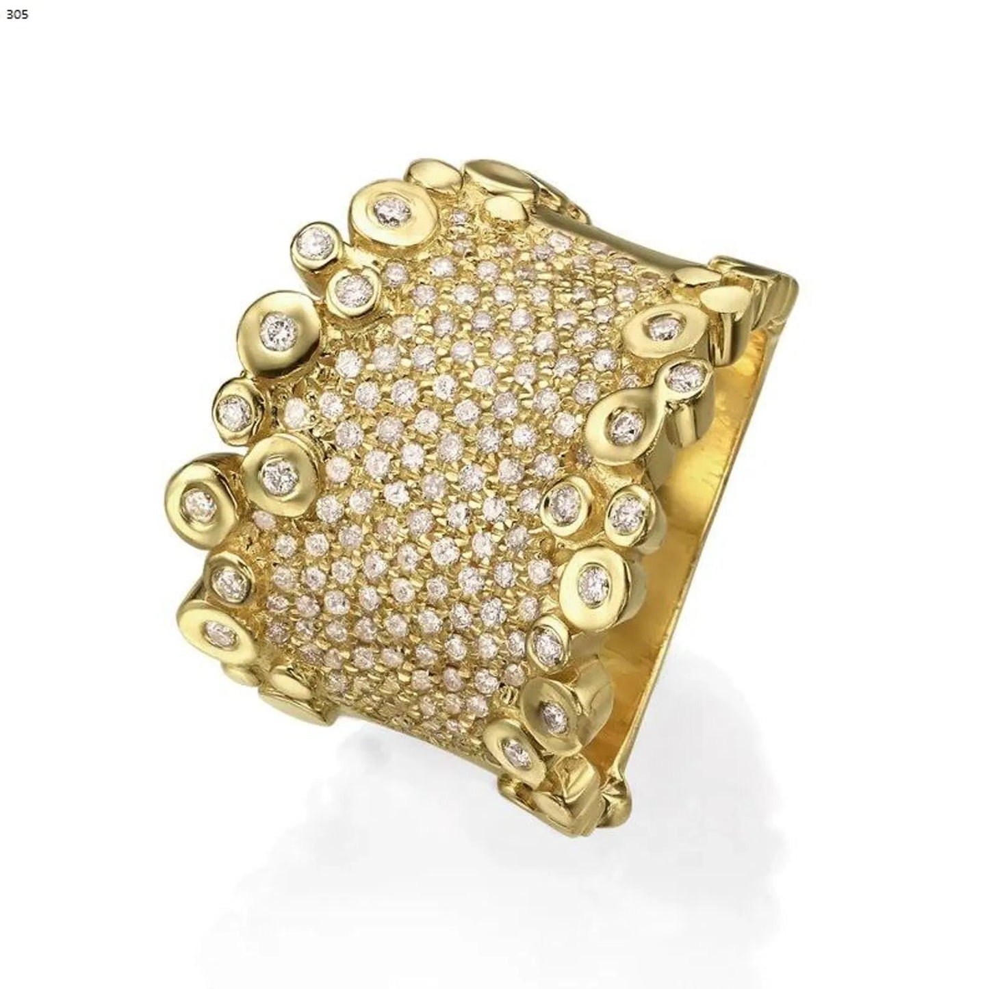 Wedding Band, Gold Diamond Ring, Pave Diamonds Ring, Gold Statement Ring, Huge Diamond Ring, Big Engagement Rings
