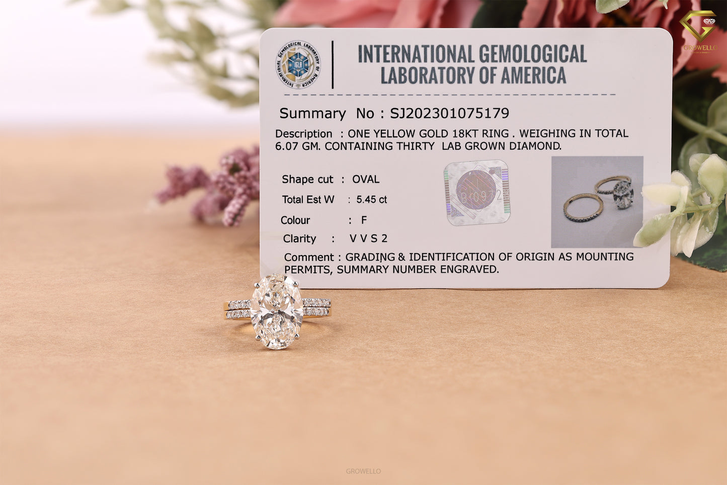 5CT Oval Diamond Engagement Ring, Double Wedding Band, Solid Gold, Lab Grown or Moissanite