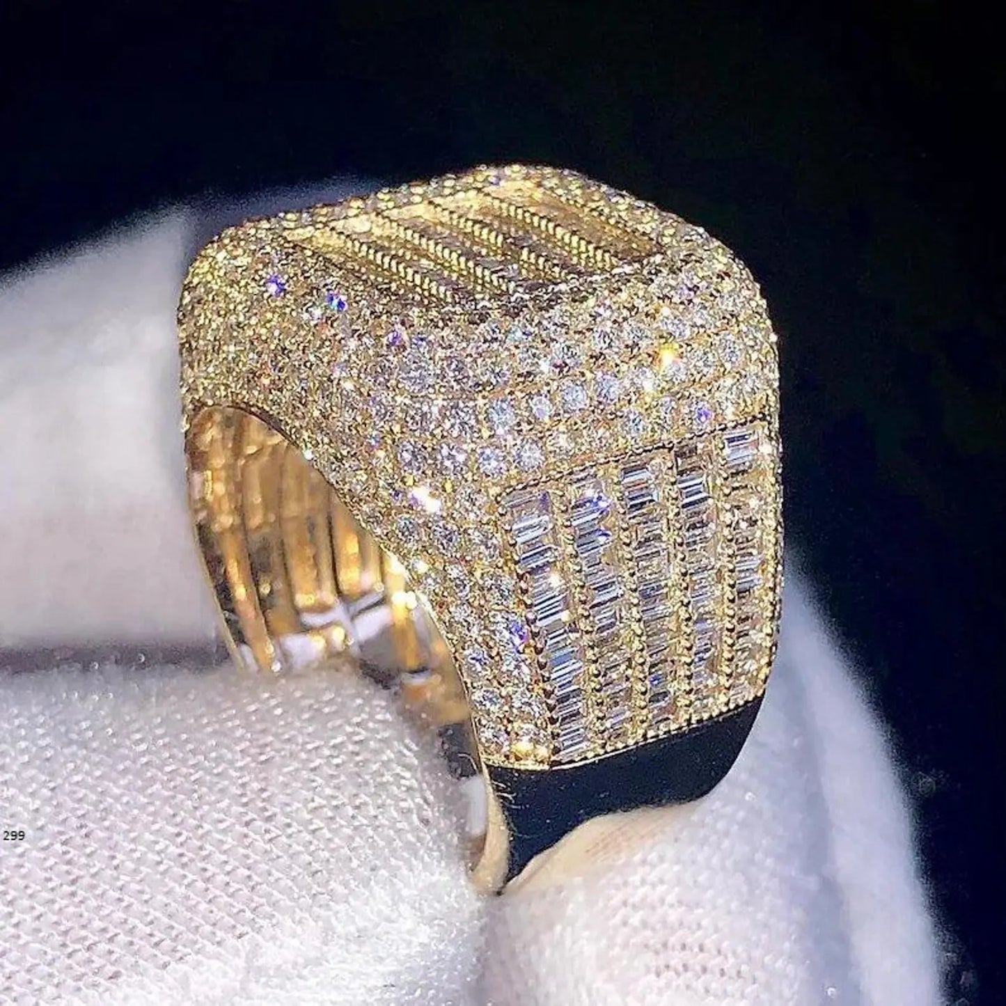 Champion Rings For Men Jewelry Customized Iced out Baguette Diamond Men Ring