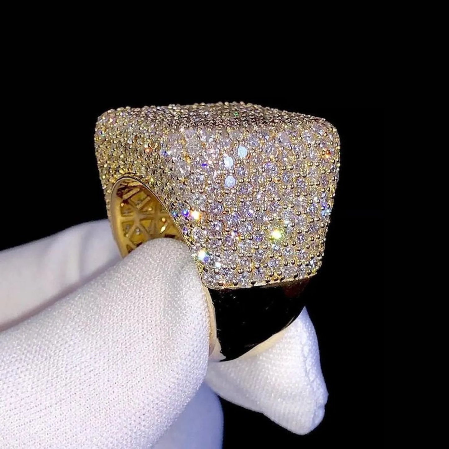 Billy Stedman Men Silver Champion Ring, Full Ice out Diamond