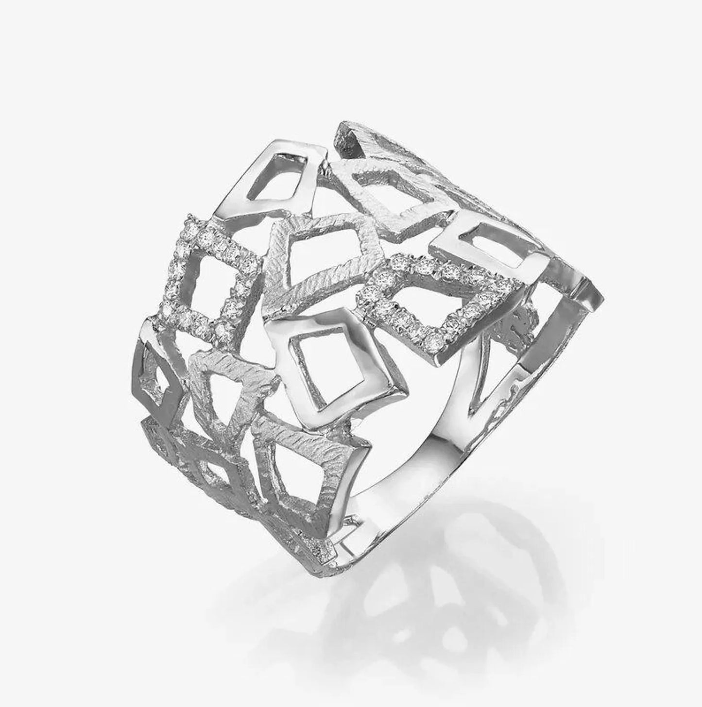 Modern Diamond Ring, Special Diamond Ring, Inlaid Diamond Ring, Gold Handmade Ring