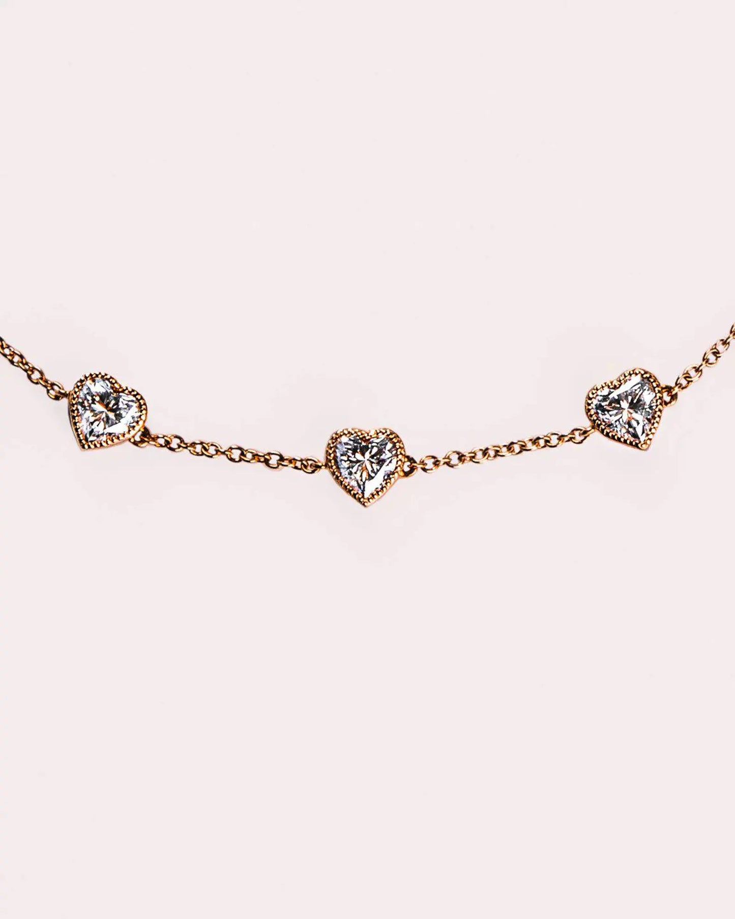 Heart Shape Bezel Set Moissanite & Lab-Grown Diamond Bracelet