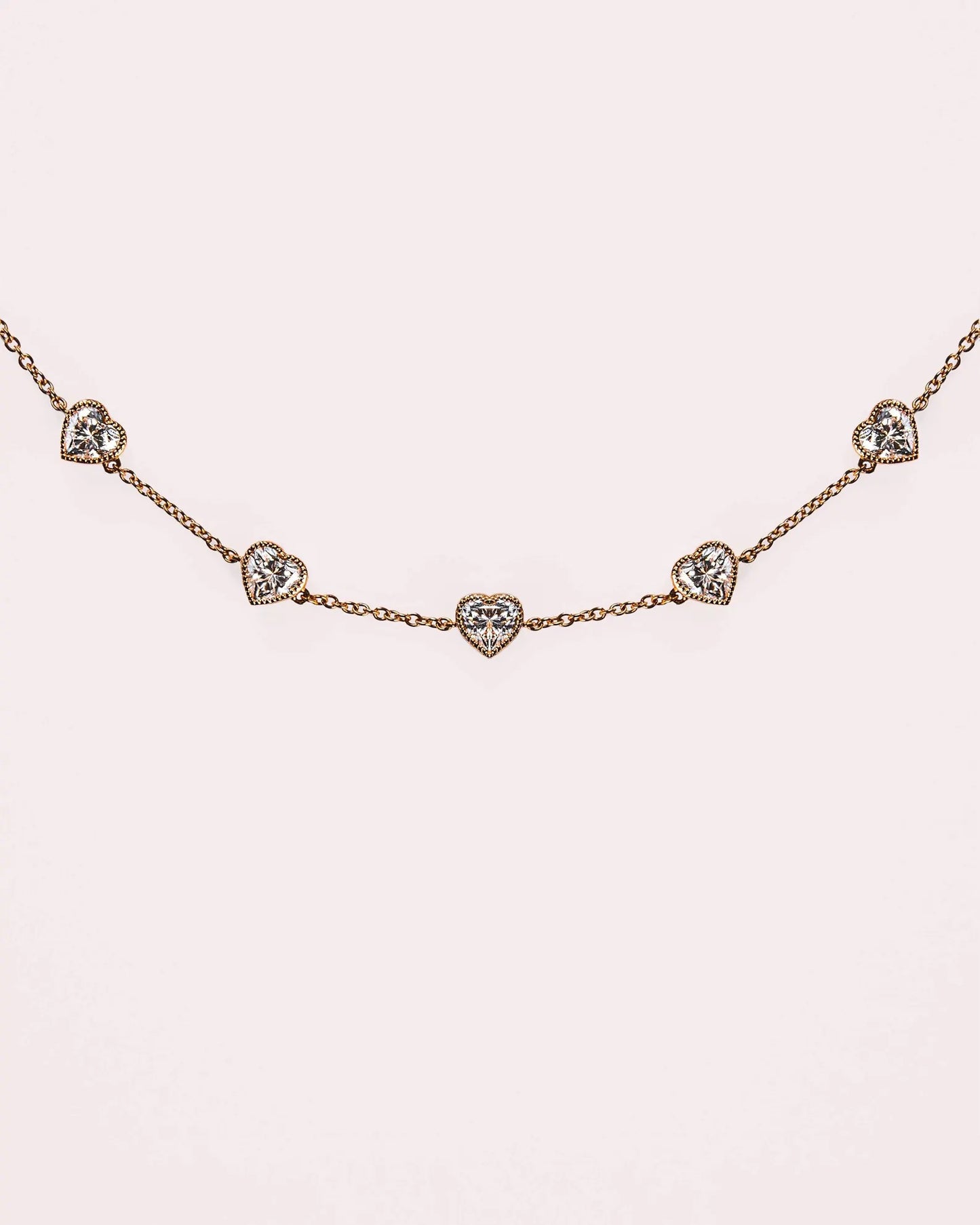 Heart Shape Bezel Set Moissanite & Lab-Grown Diamond Bracelet