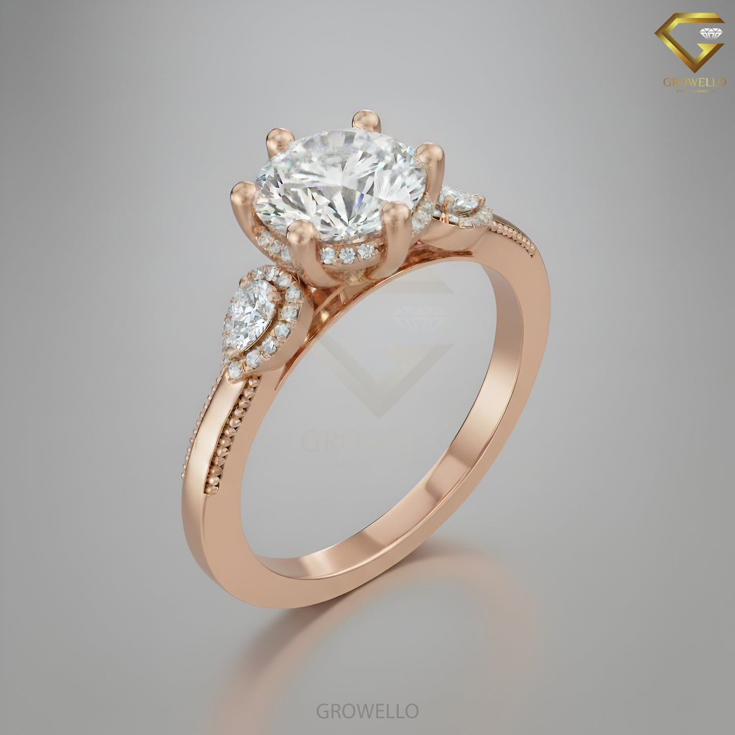 4CT Round Brilliant Vintage Halo Engagement Ring, Cathedral Setting, Lab Grown Diamond or Moissanite