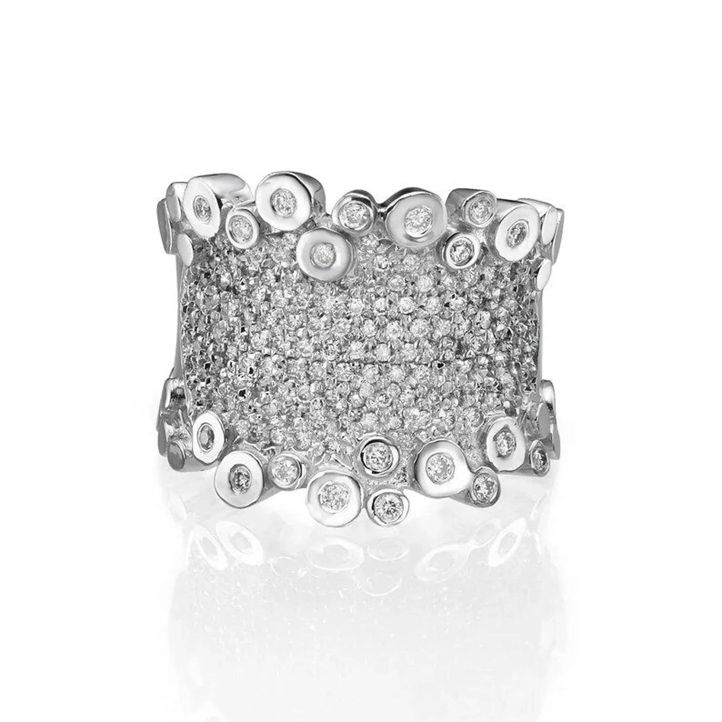 Wedding Band, Gold Diamond Ring, Pave Diamonds Ring, Gold Statement Ring, Huge Diamond Ring, Big Engagement Rings