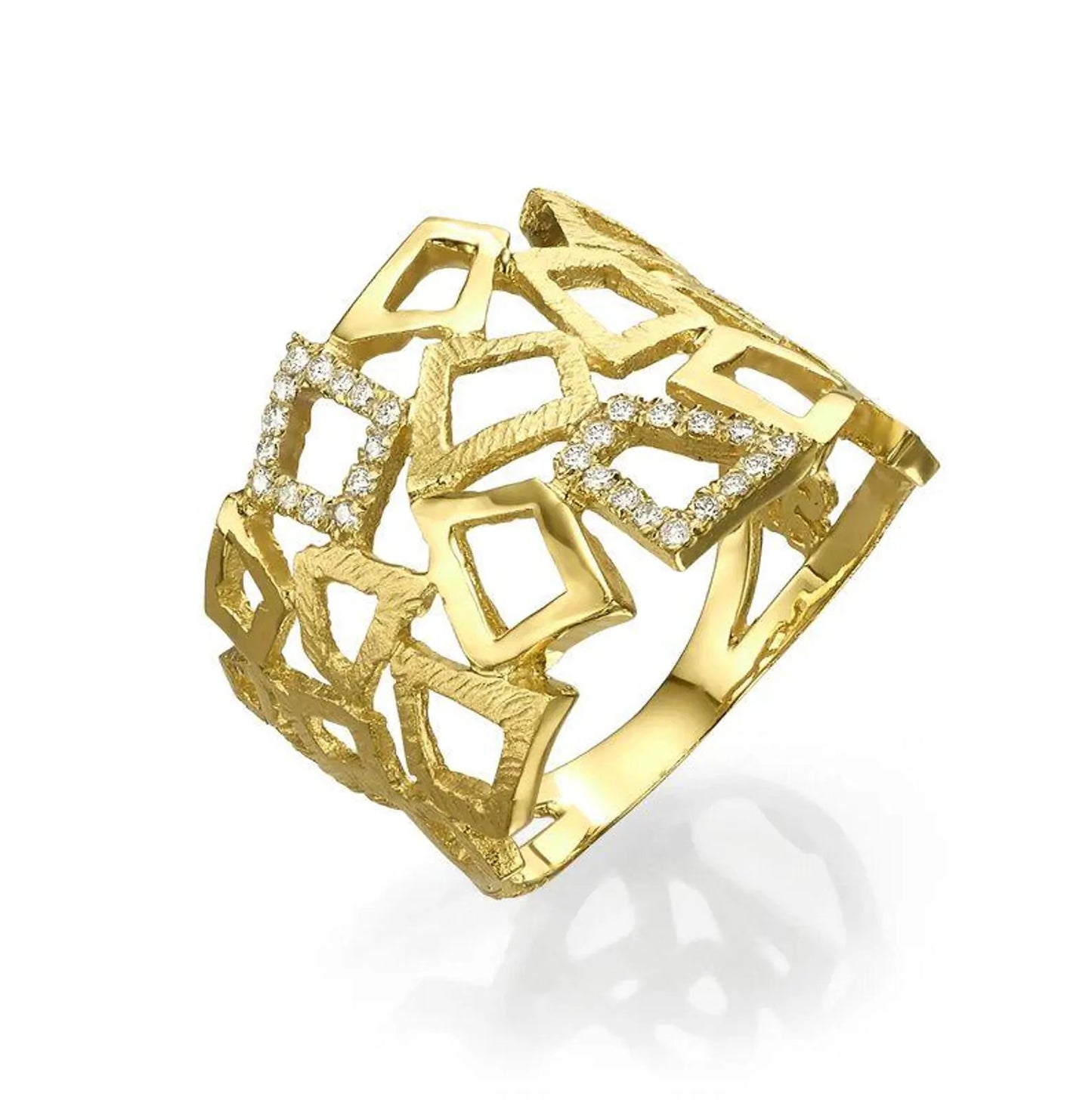 Modern Diamond Ring, Special Diamond Ring, Inlaid Diamond Ring, Gold Handmade Ring