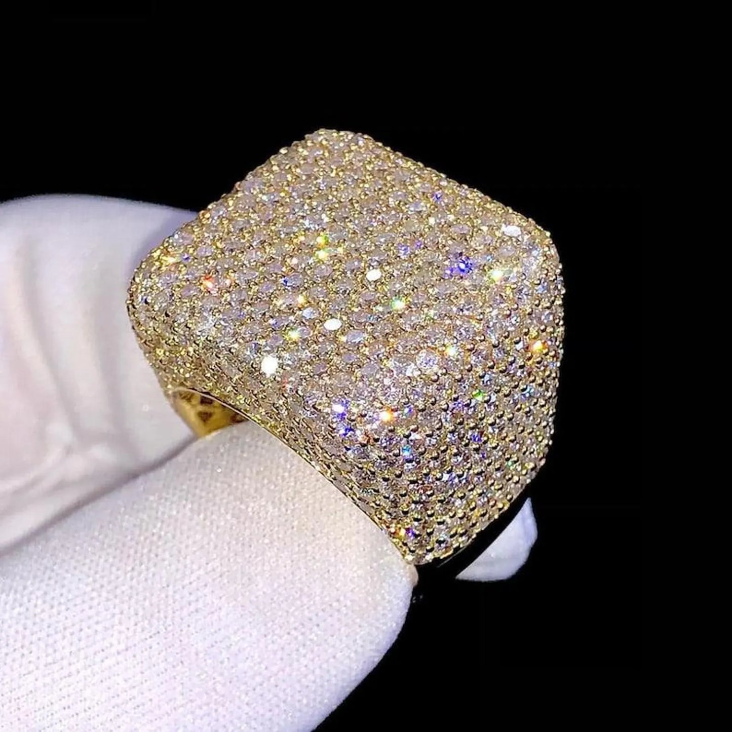 Billy Stedman Men Silver Champion Ring, Full Ice out Diamond