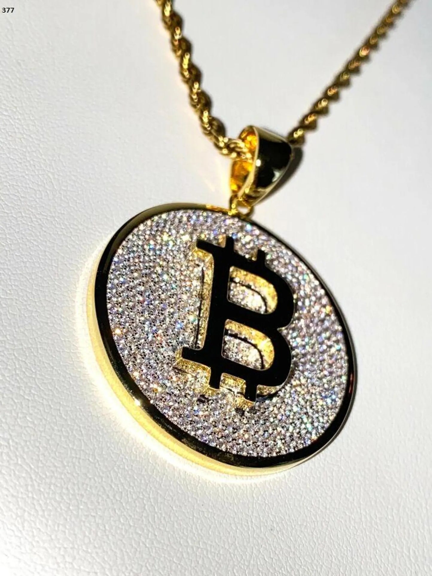 Bitcoin iced out pendants, Bitcoin Moissanite iced out pendant