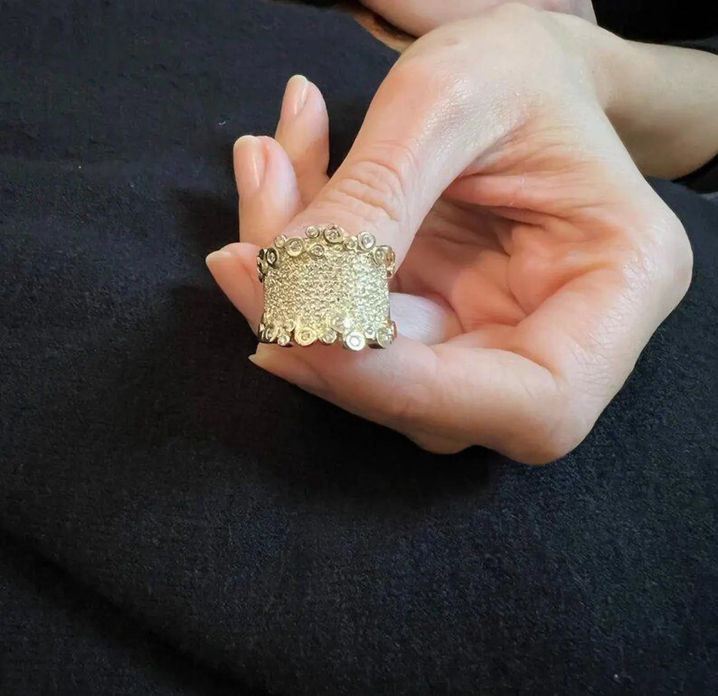 Wedding Band, Gold Diamond Ring, Pave Diamonds Ring, Gold Statement Ring, Huge Diamond Ring, Big Engagement Rings