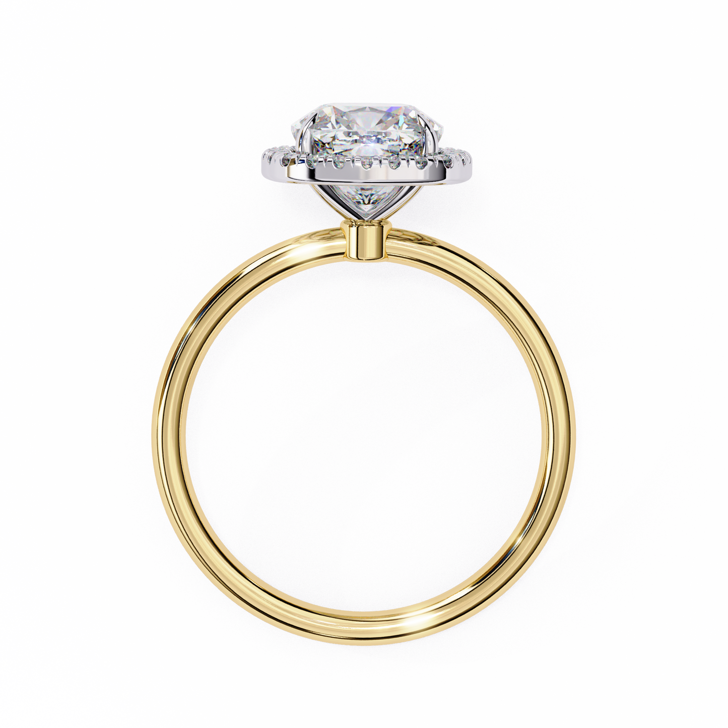 Cushion Halo Engagement Ring | Micro-Pavé Cushion Frame, Slim Band | Moissanite or Lab-Grown Diamond | Solid Gold or Platinum