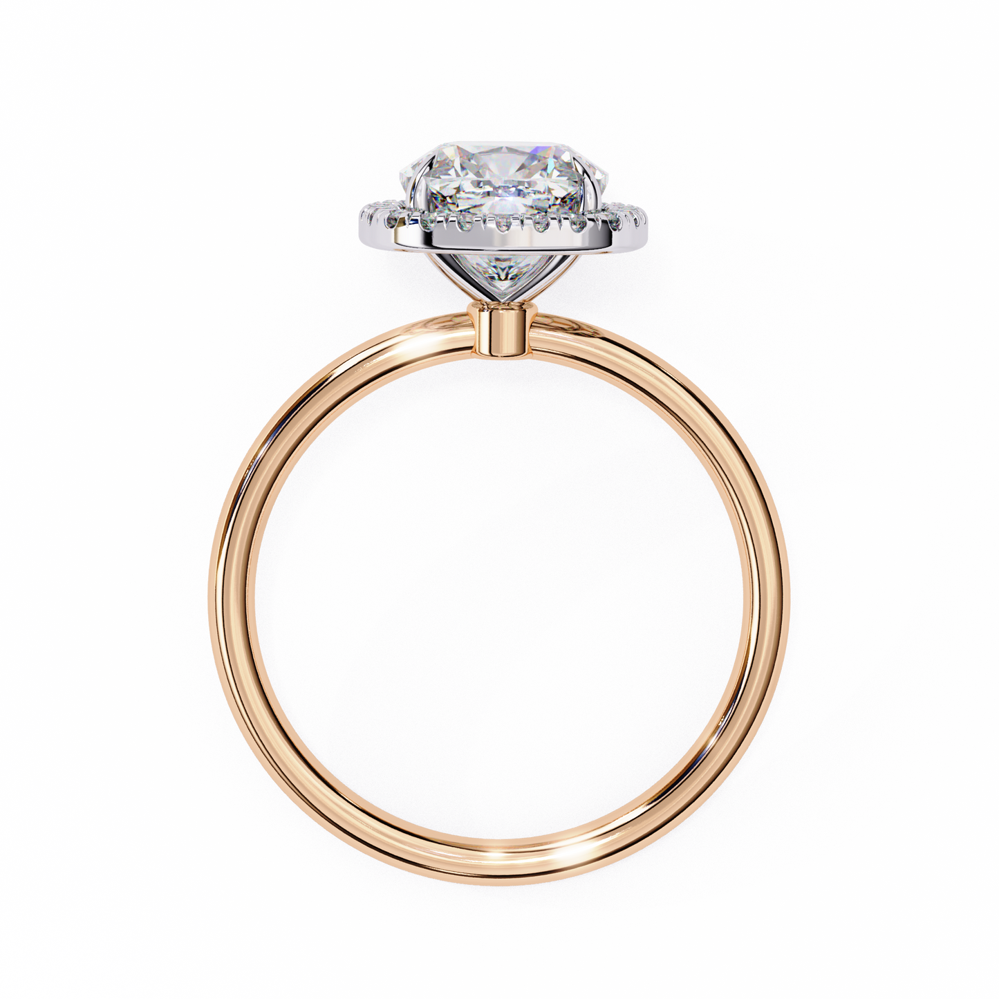 Cushion Halo Engagement Ring | Micro-Pavé Cushion Frame, Slim Band | Moissanite or Lab-Grown Diamond | Solid Gold or Platinum