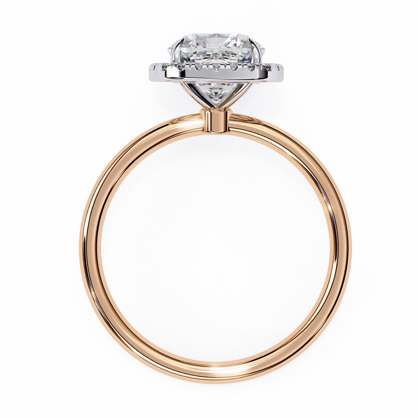 Cushion Halo Engagement Ring | Micro-Pavé Cushion Frame, Slim Band | Moissanite or Lab-Grown Diamond | Solid Gold or Platinum