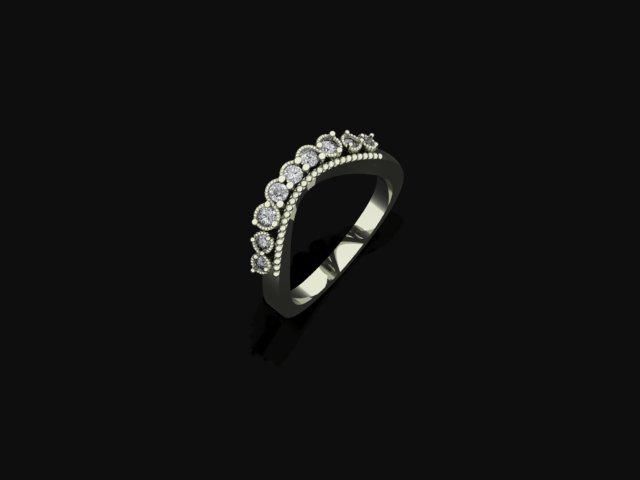 Custom 3CT Lab-Grown Diamond Flower Engagement Ring with Matching 10-Stone Curved Band – 14K White Gold