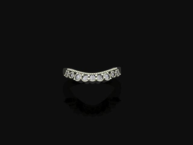 Custom 3CT Lab-Grown Diamond Flower Engagement Ring with Matching 10-Stone Curved Band – 14K White Gold