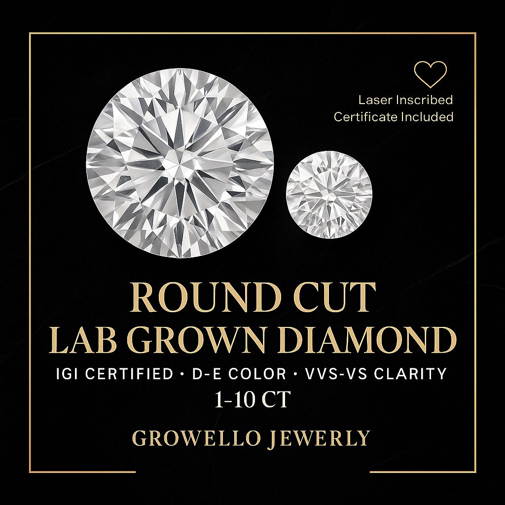 1–10 Ct Round Cut Lab Grown Diamond | IGI Certified | VVS–VS D–E | Loose Diamond for Engagement Rings Center Stone Bridal Anniversary Gifts