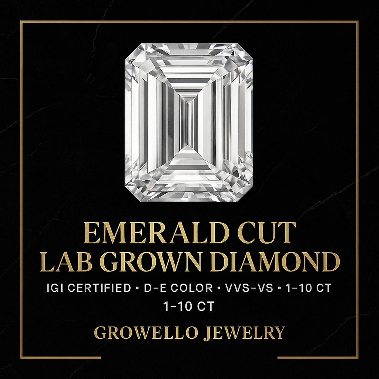 1–10 Ct Emerald Cut Lab Grown Diamond | IGI Certified | VVS–VS D–E | Loose Diamond for Engagement Ring Center Stone Bridal Anniversary Gifts