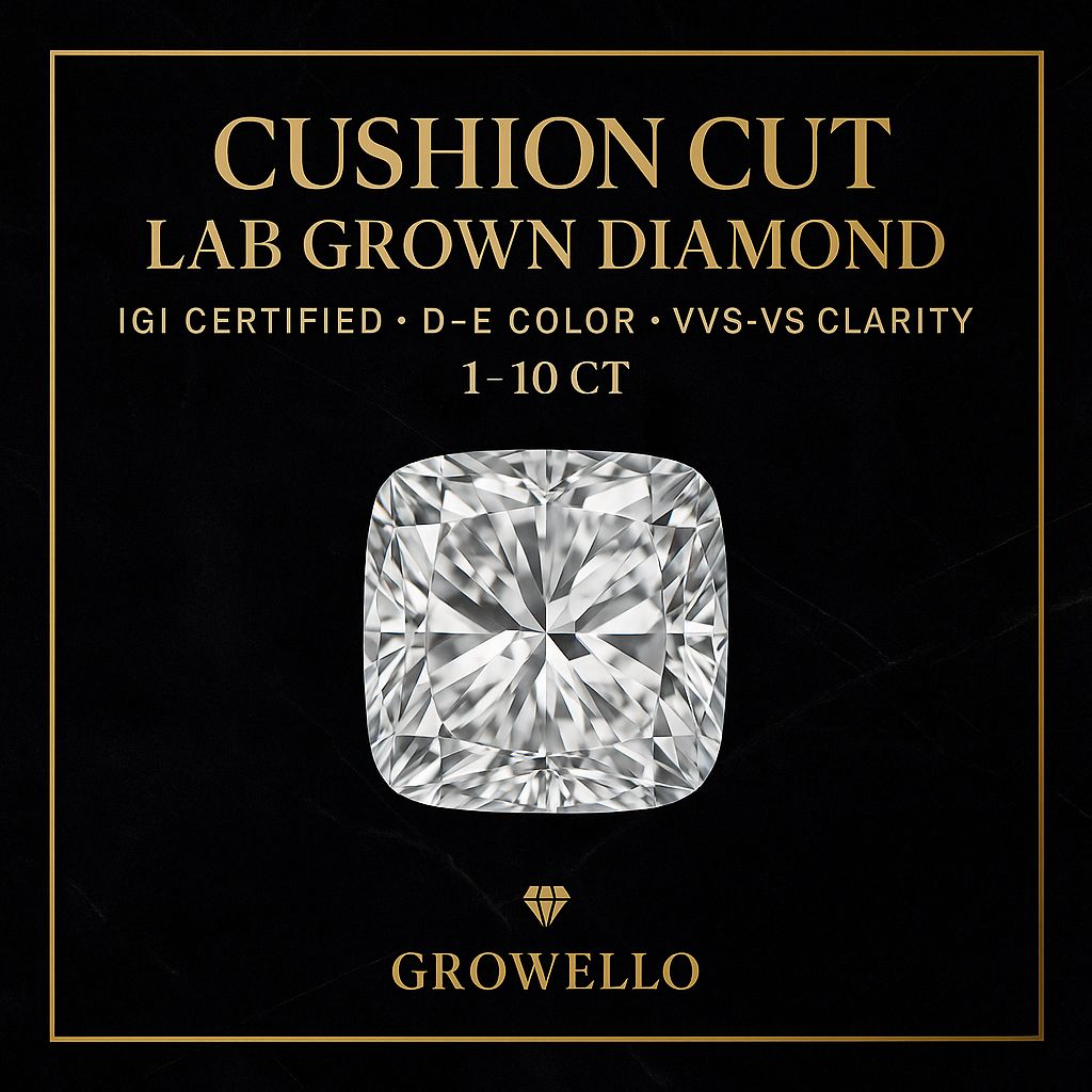 1–10 Ct Cushion Cut Lab Grown Diamond | IGI Certified | VVS–VS D–E | Loose Diamond for Engagement Ring Center Stone Bridal Anniversary Gifts