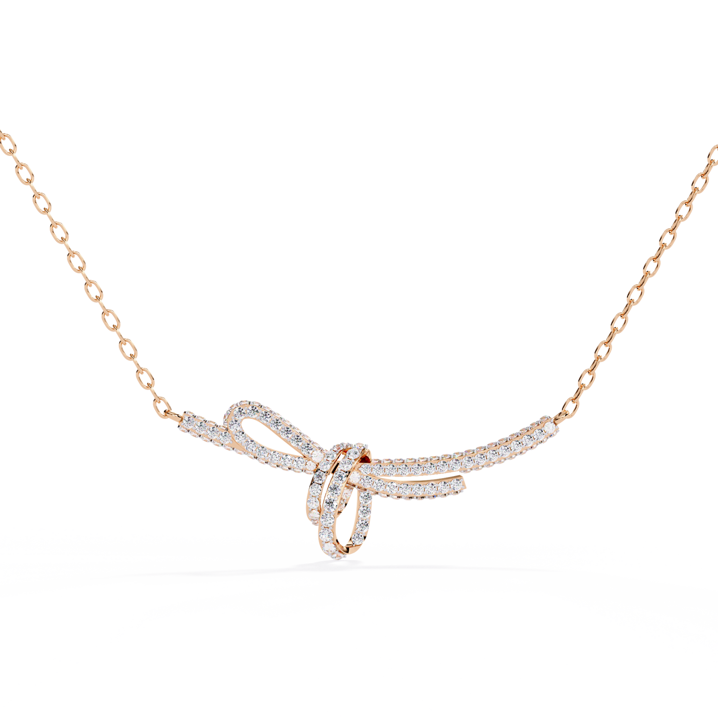Bow Knot Diamond Necklace – Pave Ribbon Pendant, Dainty Sparkle, Adjustable Chain, Bridesmaid/Anniversary Gift, Everyday Elegant Jewelry