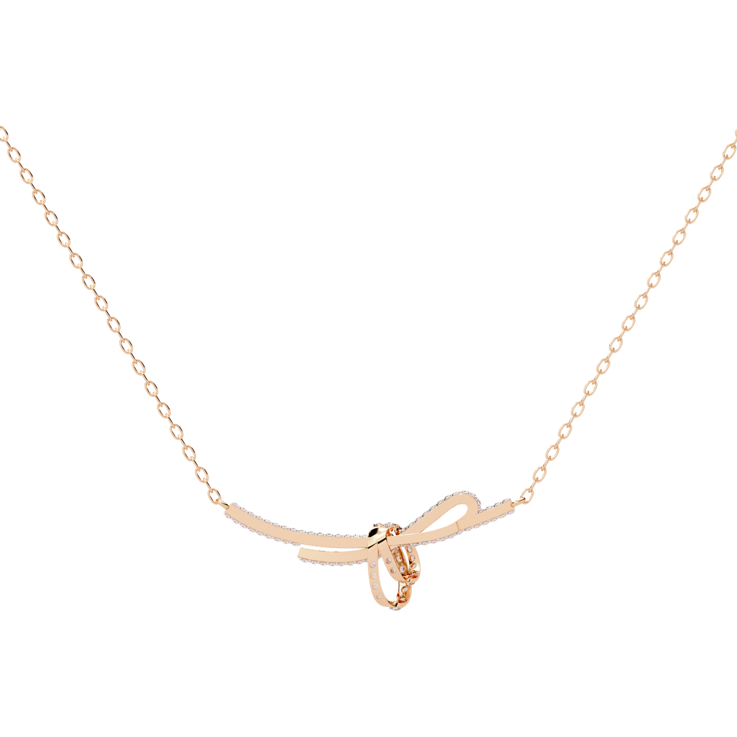 Bow Knot Diamond Necklace – Pave Ribbon Pendant, Dainty Sparkle, Adjustable Chain, Bridesmaid/Anniversary Gift, Everyday Elegant Jewelry