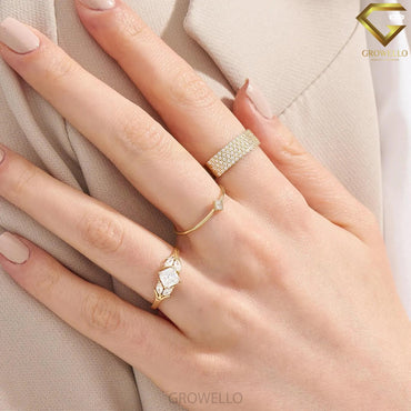 1ct cushion leaf solitaire ring, nature branch design, solid gold, lab diamond or moissanite