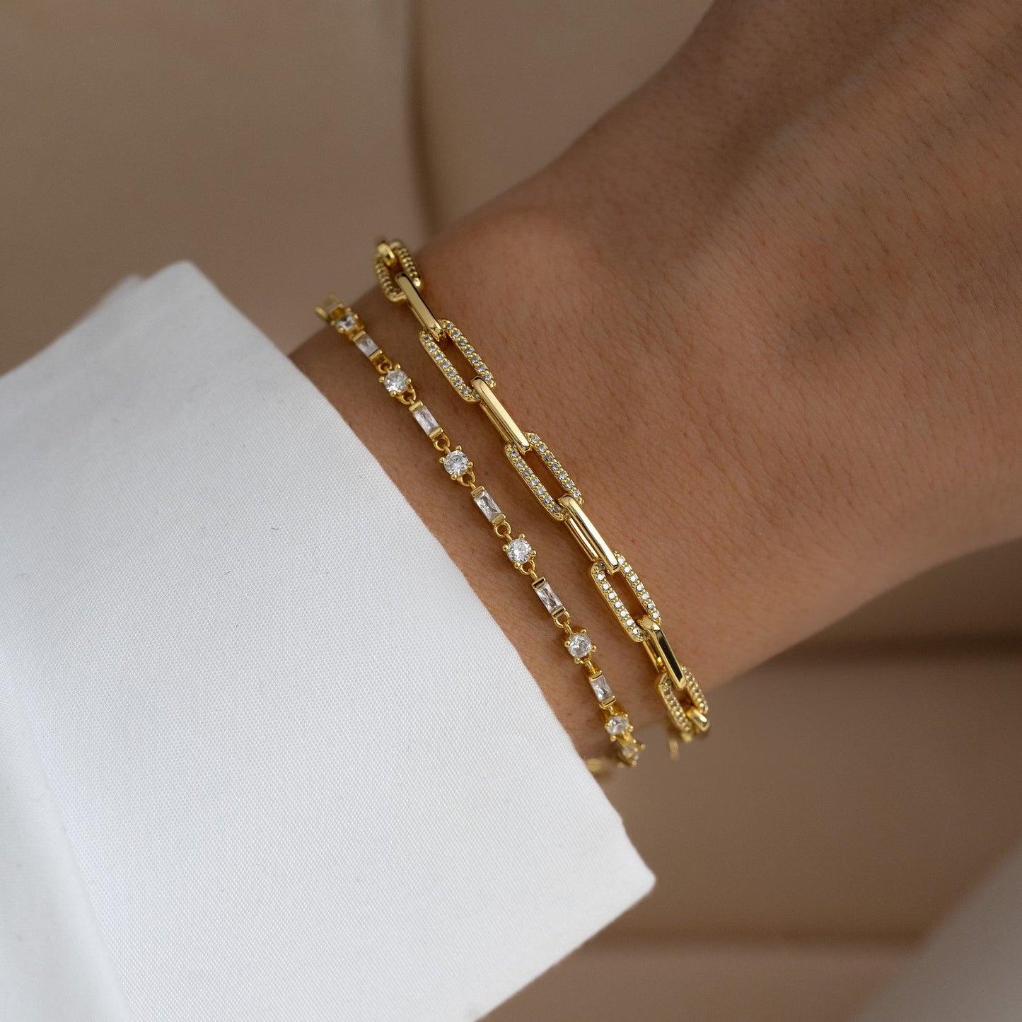 Paperclip Bracelet, Chain Bracelet, Moissanite & Lab Grown Diamond Bracelet, Gold Bracelet, Minimalist Bracelet, Dainty Bracelet, Gift for Her, Moissanite Bracelets