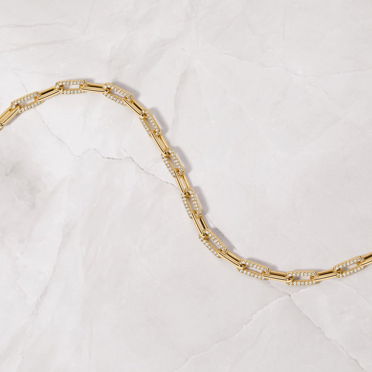 Paperclip Bracelet, Chain Bracelet, Moissanite & Lab Grown Diamond Bracelet, Gold Bracelet, Minimalist Bracelet, Dainty Bracelet, Gift for Her, Moissanite Bracelets