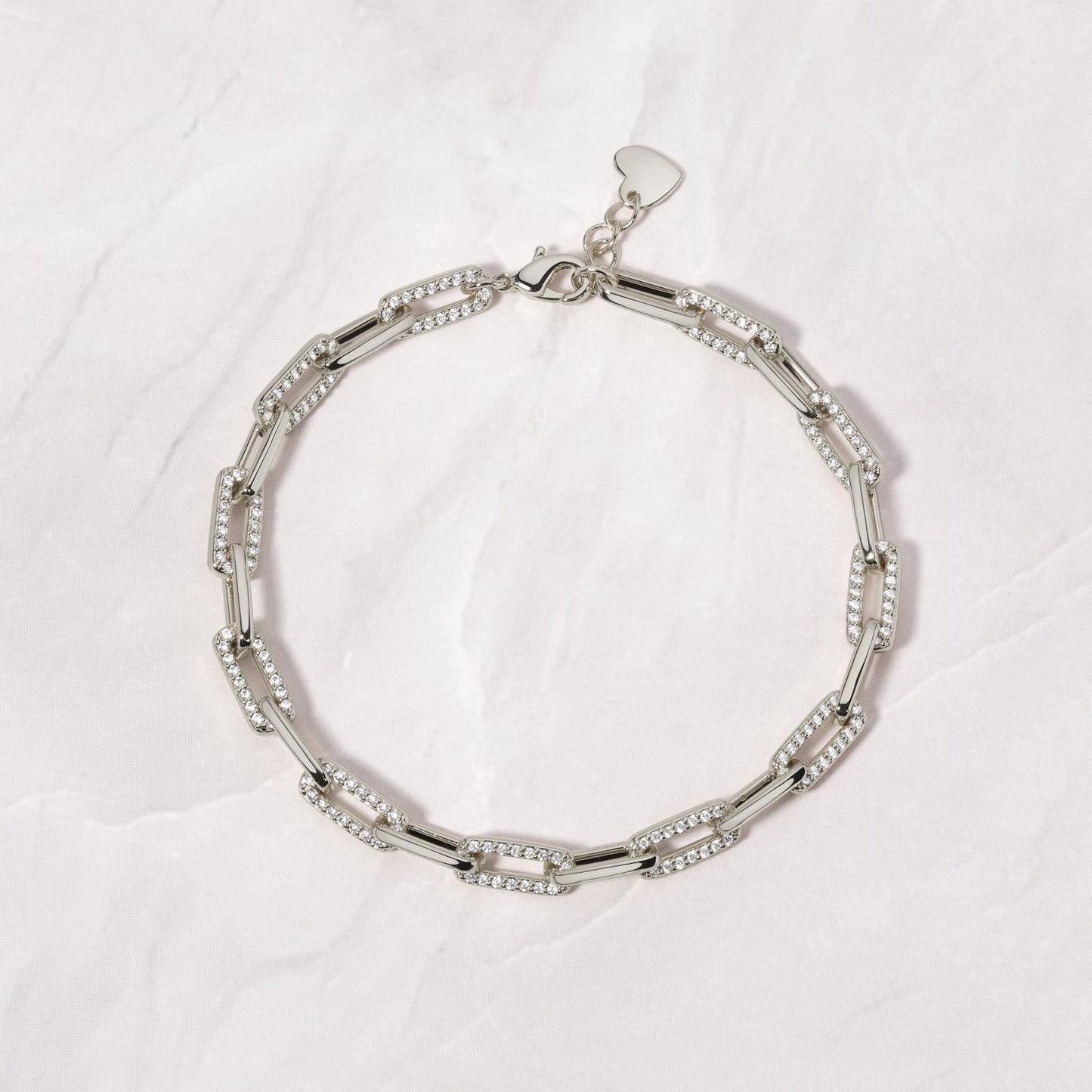 Paperclip Bracelet, Chain Bracelet, Moissanite & Lab Grown Diamond Bracelet, Gold Bracelet, Minimalist Bracelet, Dainty Bracelet, Gift for Her, Moissanite Bracelets