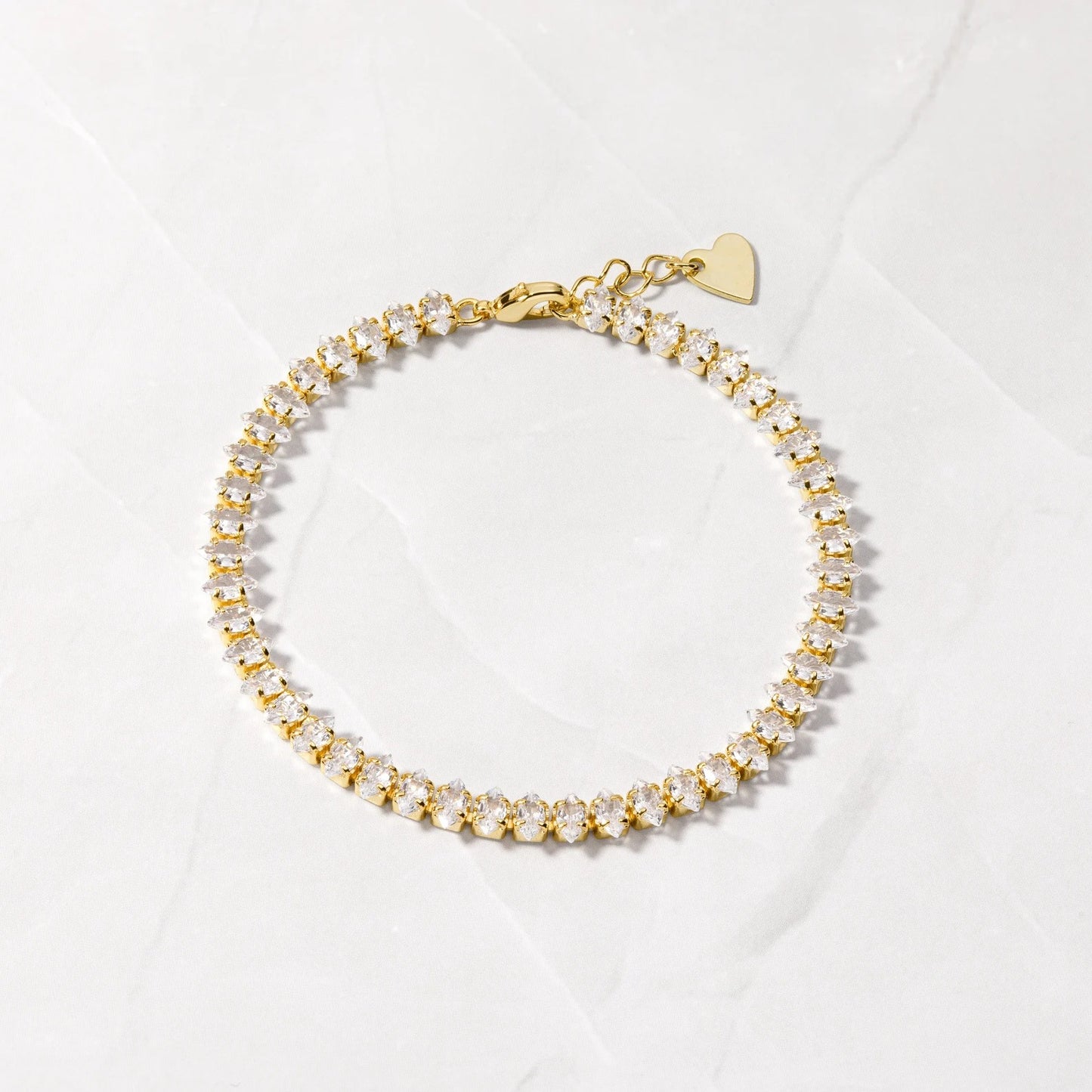 Marquise Moissanite Tennis Bracelet | 14K Solid Yellow Gold Diamonds Tennis Bracelet With Marquise Set Up | Elegant Tennis Bracelet | Unique Jewelry For Women