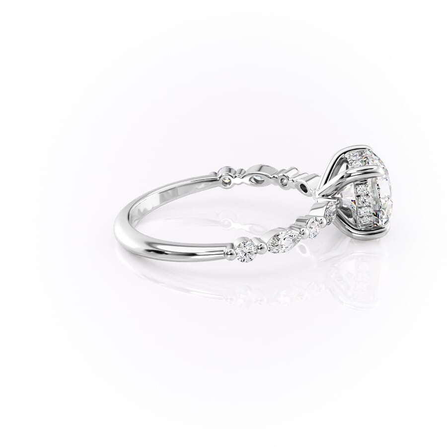 3 CT Round Moissanite Engagement Ring Hidden Halo Lab Grown Diamond Ring Marquise Pave Alternative Band Ring 14K Solid Gold Anniversary Ring