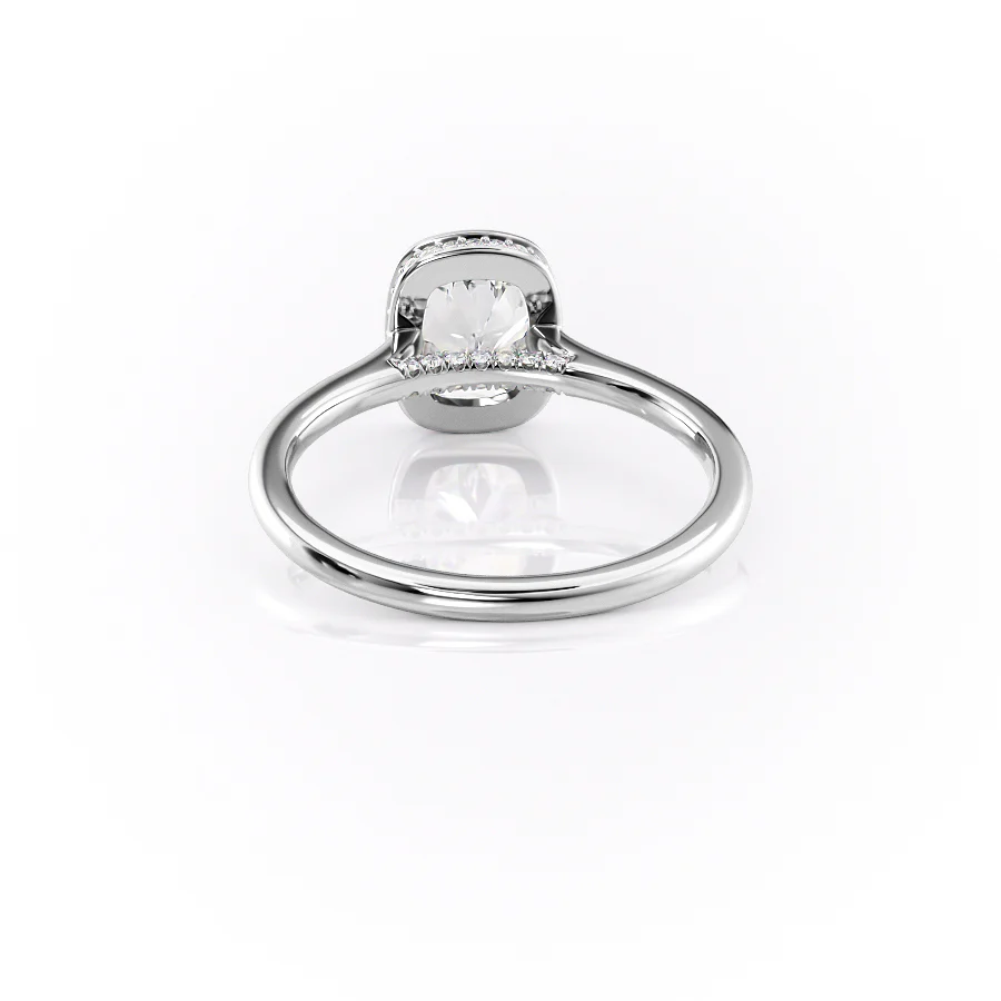2 CT Elongated Cushion Cut Moissanite Engagement Ring Unique Bezel Set Halo Lab Grown Diamond Ring 14K Solid Gold Solitaire Diamond Ring.