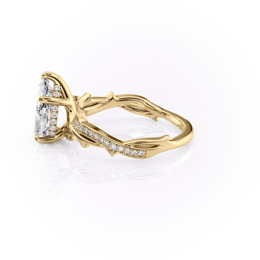 2 CT Pear Moissanite Engagement Ring Unique Shank Vintage Lab Grown Diamond Ring 14K Solid Gold Wedding Ring Unique Anniversary Gifts Her.