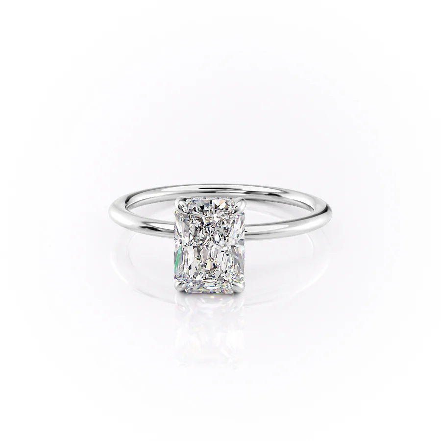 3.5 CT Radiant Cut Solitaire Moissanite Engagement Ring Hidden Halo Lab Grown Diamond Ring 14K Solid Gold Radiant Cut Ring Anniversary Rings