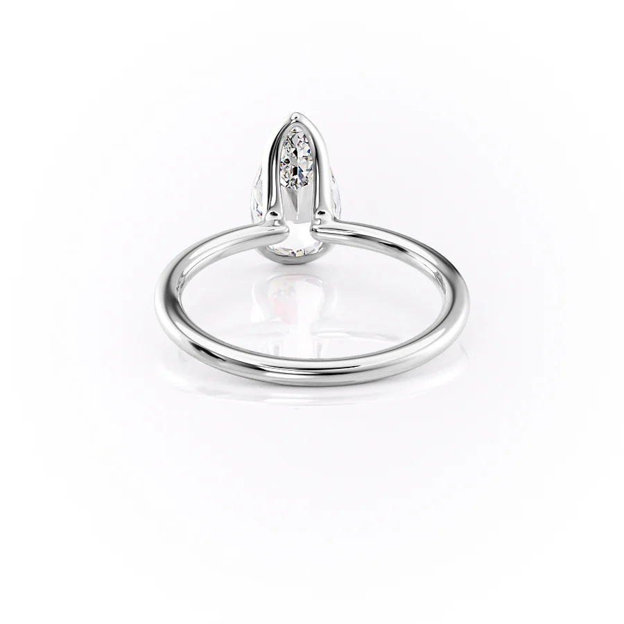 2.5 CT Pear Moissanite Engagement Ring Unique Half Bezel Set Lab Grown Diamond Wedding Ring 14K Solid Gold Solitaire Pear Anniversary Ring.