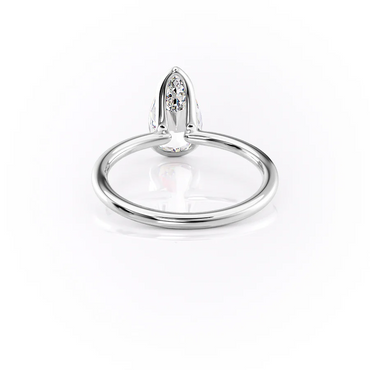 2.5 CT Pear Moissanite Engagement Ring Unique Half Bezel Set Lab Grown Diamond Wedding Ring 14K Solid Gold Solitaire Pear Anniversary Ring.