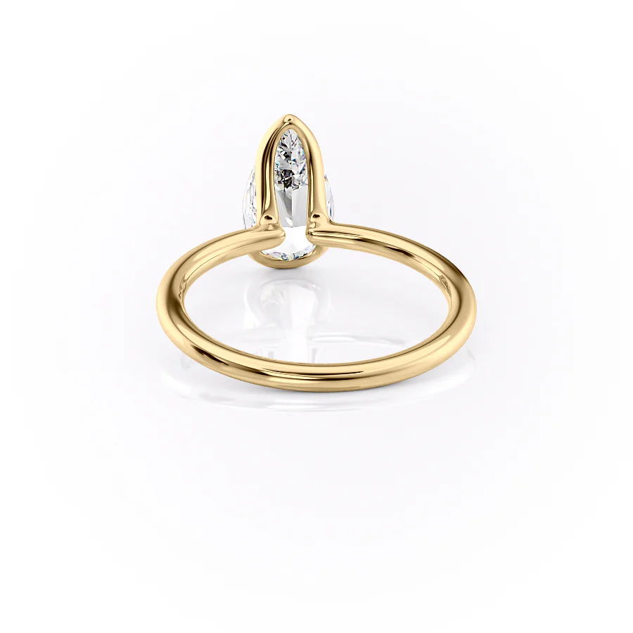 2.5 CT Pear Moissanite Engagement Ring Unique Half Bezel Set Lab Grown Diamond Wedding Ring 14K Solid Gold Solitaire Pear Anniversary Ring.