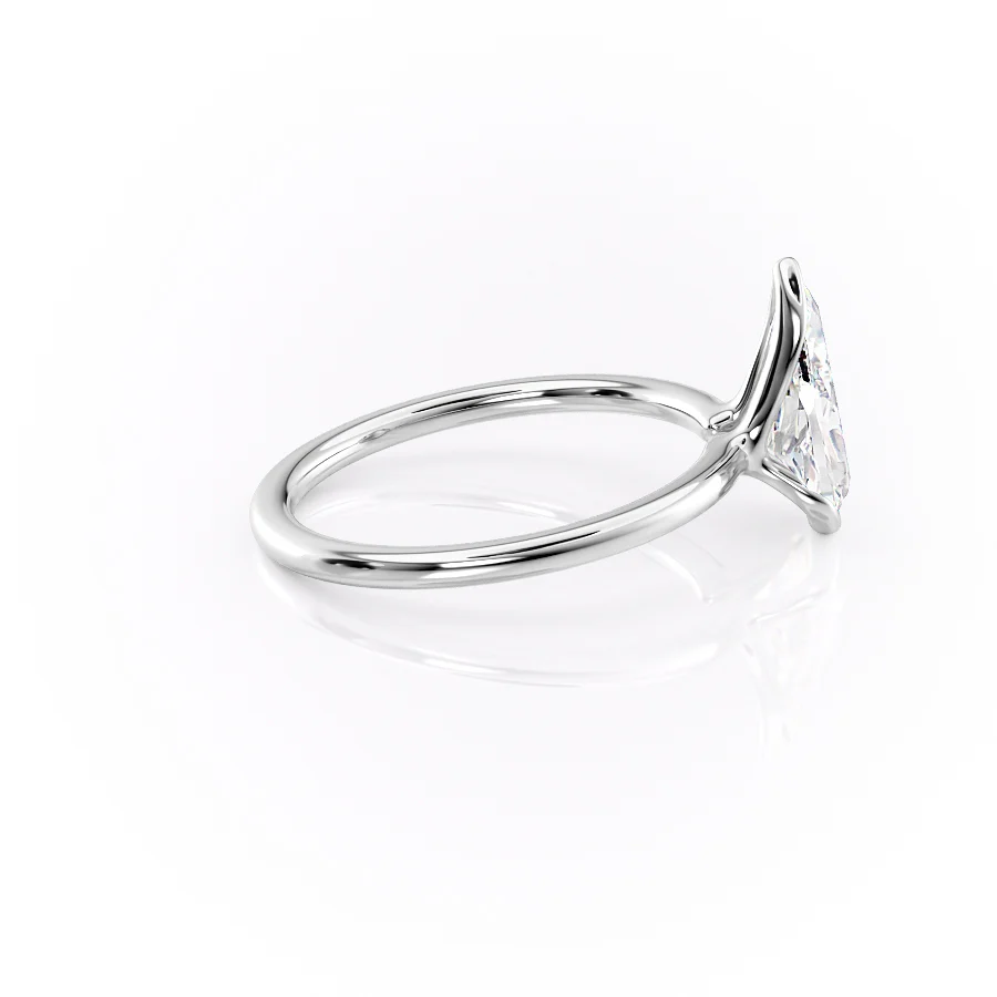2.5 CT Pear Moissanite Engagement Ring Unique Half Bezel Set Lab Grown Diamond Wedding Ring 14K Solid Gold Solitaire Pear Anniversary Ring.